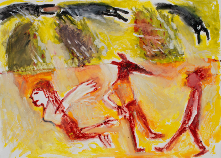 Anna Dibble original painting gouache August Crickets 2025