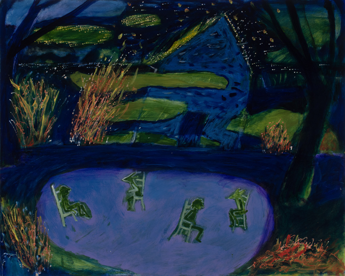 Anna Dibble painting "Let's Stay up All Night" 20x16, Acrylic & Oil on panel 2026